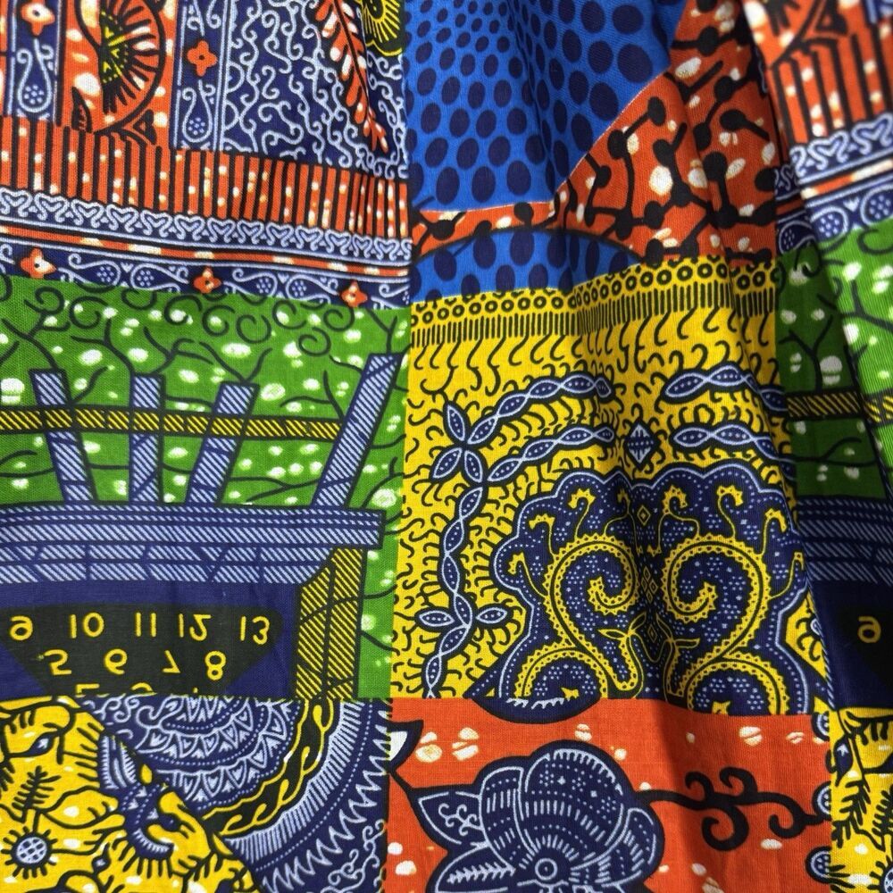 SB Womens Midi Skirt One Size Boho Hippie Retro Colorful Patchwork Paisley Gypsy - Picture 6 of 8